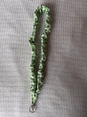New Handcrafted Green and White Gingham Neck Lanyard Key Holder